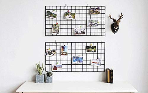 JUNGEN 2er-Set Wandgitter Schwarz Eisen Gitter 40 * 40cm Regal DIY Wandgitter Regal Dekoration Wohnzimmer Wandanhänger Eisen Wandbehang Wand kreativ Schlafzimmer Dekoration von JUNGEN