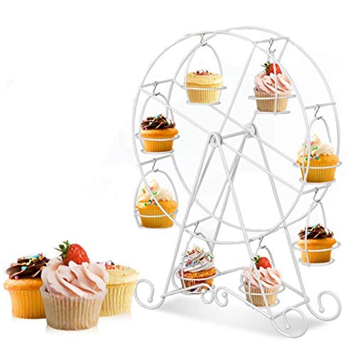 JUNGEN 8er Muffin Riesenrad Karusell Ständer Muffinrad Halter Einzigartig Edelstahl Rotierend Dessert Becherhalter Für Dessertgeschäfte Und Cafés von JUNGEN