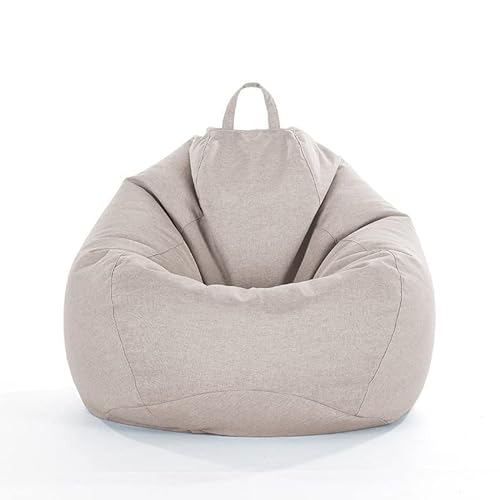 JUNGEN Sitzsack Bezug ohne Füllung Lazy Lounger Sitzsack Riesen-Sitzsack Sitzkissen 2-in-1 Sofas-Schutz mit Reißverschluss für Outdoor & Indoor Gaming Entspannen (Beige,100cmx120cm) von JUNGEN