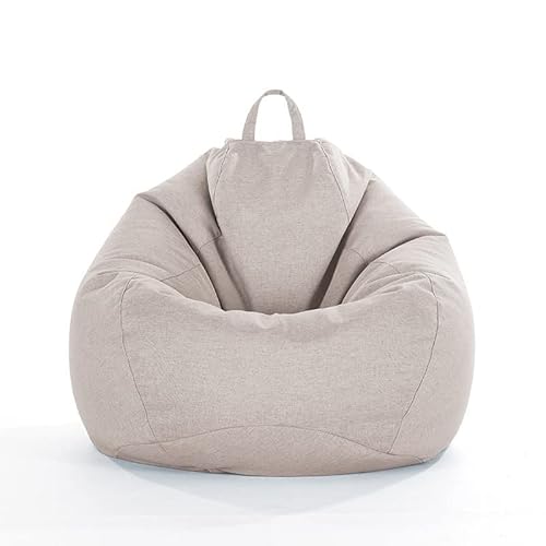 JUNGEN Sitzsack Bezug ohne Füllung Lazy Lounger Sitzsack Riesen-Sitzsack Sitzkissen 2-in-1 Sofas-Schutz mit Reißverschluss für Outdoor & Indoor Gaming Entspannen (Beige,70cmx80cm) von JUNGEN