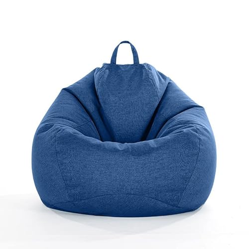 JUNGEN Sitzsack Bezug ohne Füllung Lazy Lounger Sitzsack Riesen-Sitzsack Sitzkissen 2-in-1 Sofas-Schutz mit Reißverschluss für Outdoor & Indoor Gaming Entspannen (Navy Blau,90cmx110cm) von JUNGEN