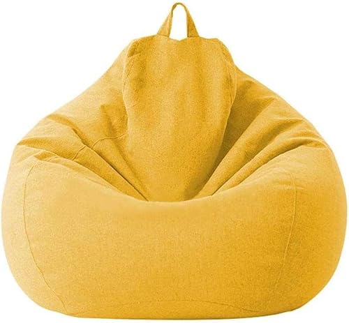 JUNGEN Sitzsack Bezug ohne Füllung Lazy Lounger Sitzsack Stuhlbezug Indoor Sitzsack Abdeckung mit Reißverschluss für Kinder und Jugendliche und Erwachsene (ohne Füllung,Gelb,90x100cm) von JUNGEN