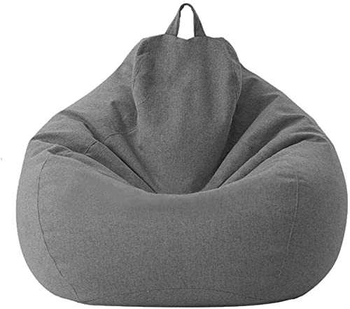 JUNGEN Sitzsack Bezug ohne Füllung Lazy Lounger Sitzsack Stuhlbezug Indoor Sitzsack Abdeckung mit Reißverschluss für Kinder und Jugendliche und Erwachsene (ohne Füllung,Grau,80x90cm) von JUNGEN