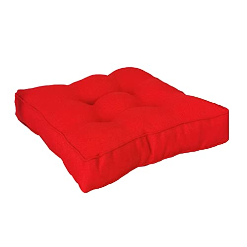 JUNGEN Stuhlkissen 50×50 cm Sitzkissen Gartenstuhl Sitzpolster Auflage Kissen Stuhlauflagen Bodenkissen für Stuhle und Bänke Garten Outdoor (Rot) von JUNGEN