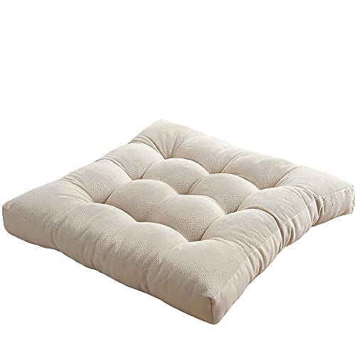 JUNGEN Stuhlkissen Outdoor 40x40cm Creme-Weiß Gartenstuhlauflagen Sitzkissen für Gartenstuhl Kissen Auflage Polster Stuhlauflage Sitzpolster Quadratisches Sitzauflage für Outdoor Garten Bürostühle von JUNGEN