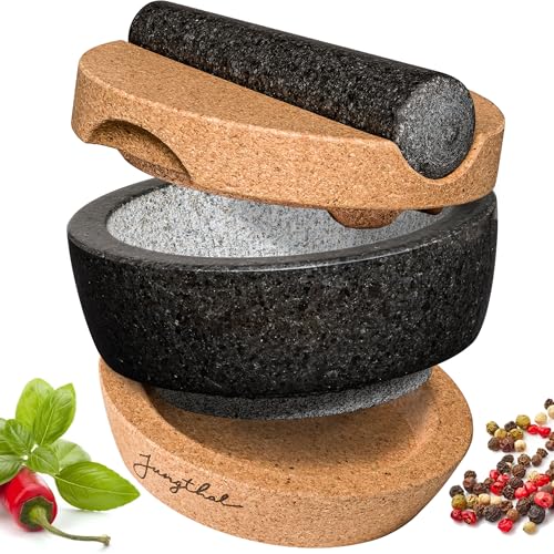JUNGTHAL Mörser mit Stößel im Set | Granit | Korkbasis | Korkdeckel | XXL groß für Gewürze & Kräuter JUNGTHAL Mörser mit Stößel im Set | Granit | Korkbasis | Korkdeckel | XXL groß für Gewürze & Kräuter von JUNGTHAL