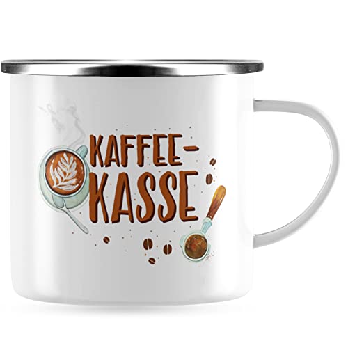 JUNIWORDS Emaille-Tasse, Kaffeekasse, Silberner Tassenrand (1008738) von JUNIWORDS