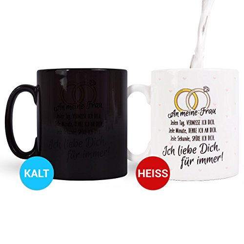 JUNIWORDS Farbwechseltasse - wärmeempfindliche Tasse mit Farbwechsel Effekt - Motiv: An meine Frau JUNIWORDS Farbwechseltasse - wärmeempfindliche Tasse mit Farbwechsel Effekt - Motiv: An meine Frau von JUNIWORDS