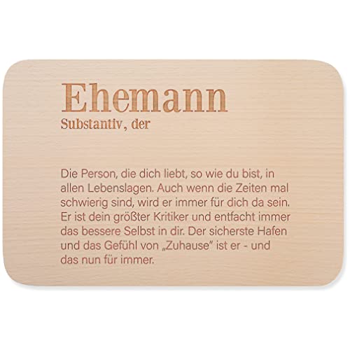 JUNIWORDS Frühstücksbrettchen, Definition: Ehemann, Holzbrett Frühstücksbrett Holzbrettchen (1004356) von JUNIWORDS