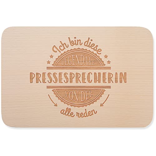 JUNIWORDS Frühstücksbrettchen, Ich bin diese legendäre Pressesprecherin, von der alle reden, Holzbrett Frühstücksbrett Holzbrettchen (5063972) von JUNIWORDS