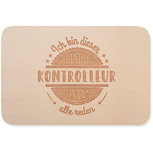 JUNIWORDS Frühstücksbrettchen, Ich bin dieser legendäre Kontrolleur, von dem alle reden, Holzbrett Frühstücksbrett Holzbrettchen (5055871) von JUNIWORDS