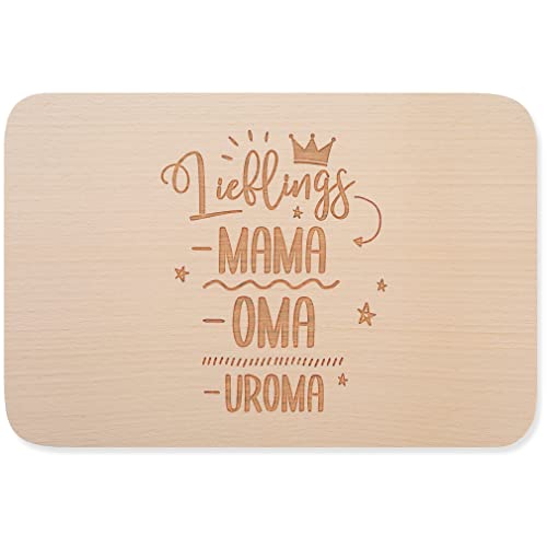 JUNIWORDS Frühstücksbrettchen, Lieblings -mama - oma -uroma, Holzbrett Frühstücksbrett Holzbrettchen (1010034) von JUNIWORDS
