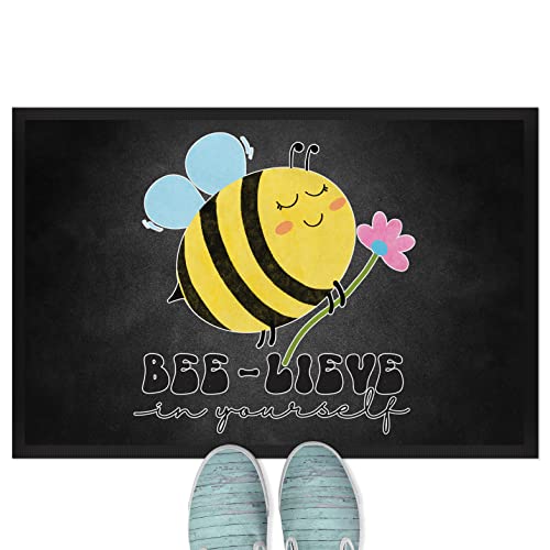 JUNIWORDS Fußmatte, BEE -Lieve in Yourself, 75 x 50 cm, mit Gummirand (1008246) von JUNIWORDS