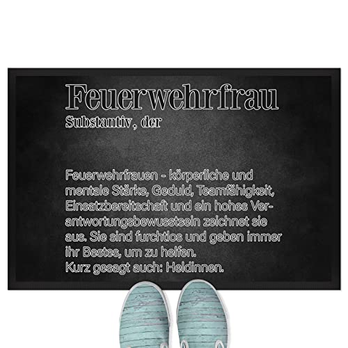 JUNIWORDS Fußmatte, Definition: Feuerwehrfrau, 60 x 40 cm, mit Gummirand (1004856) von JUNIWORDS