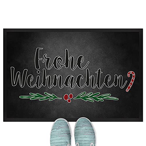 JUNIWORDS Fußmatte, Frohe Weihnachten, 90 x 60 cm, mit Gummirand von JUNIWORDS