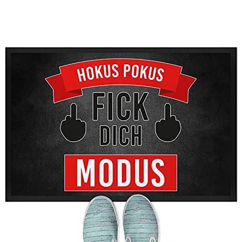 JUNIWORDS Fußmatte, Hokus Pokus fick Dich Modus, 90 x 60 cm, mit Gummirand von JUNIWORDS