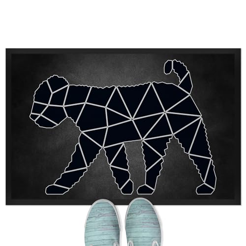 JUNIWORDS Fußmatte, Lagotto Romagnolo, Origami-Stil, 90 x 60 cm, mit Gummirand (1010191) von JUNIWORDS