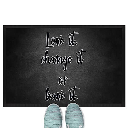JUNIWORDS Fußmatte, Love it, Change it or Leave it, 90 x 60 cm, mit Gummirand (1007296) von JUNIWORDS