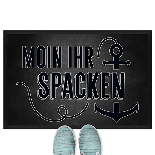 JUNIWORDS Fußmatte, Moin Ihr Spacken, 75 x 50 cm, mit Gummirand (1007507) von JUNIWORDS