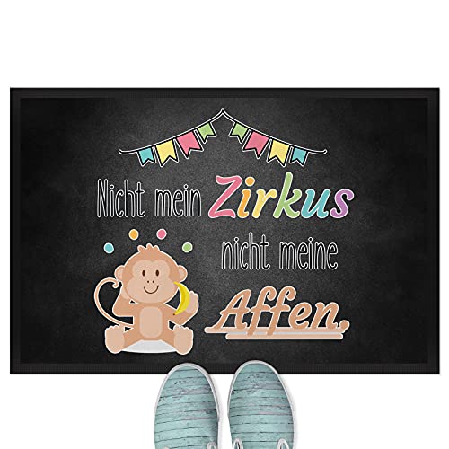 JUNIWORDS Fußmatte, Nicht Mein Zirkus Nicht Meine Affen, 60 x 40 cm, mit Gummirand von JUNIWORDS