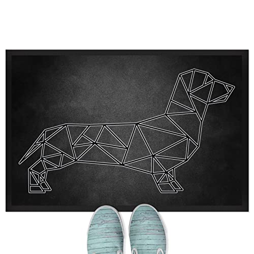 JUNIWORDS Fußmatte, Origami Dackel, 75 x 50 cm, mit Gummirand von JUNIWORDS