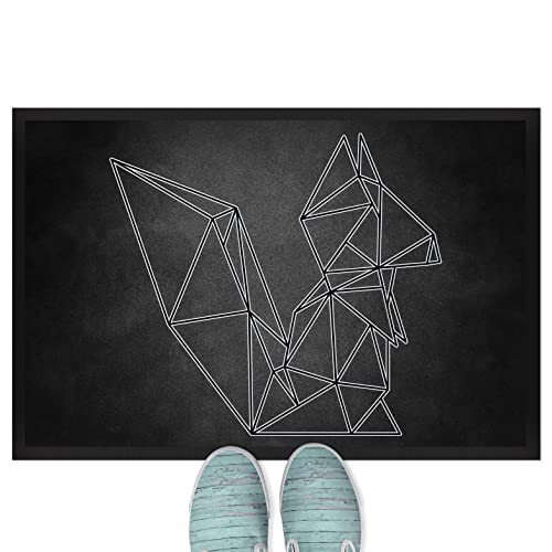 JUNIWORDS Fußmatte, Origami Eichhörnchen, 60 x 40 cm, mit Gummirand von JUNIWORDS