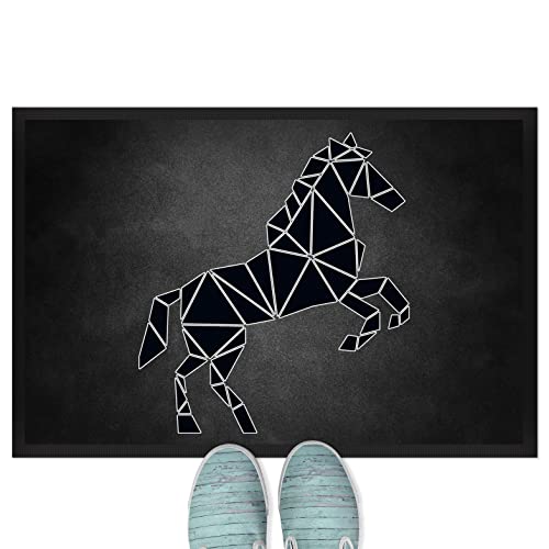 JUNIWORDS Fußmatte, Origami Pferd Fläche, 60 x 40 cm, mit Gummirand (1004285) von JUNIWORDS