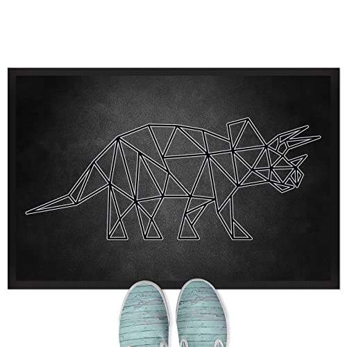 JUNIWORDS Fußmatte, Origami Triceratops, 60 x 40 cm, mit Gummirand von JUNIWORDS