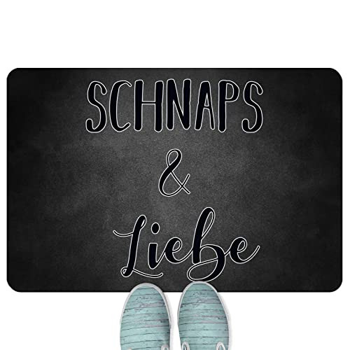 JUNIWORDS Fußmatte, Schnaps & Liebe, 60 x 40 cm, randlos (1009534) von JUNIWORDS