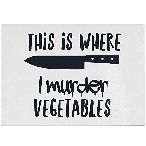 JUNIWORDS Glasschneidebrett Frühstücksbrett, This is where I murder vegetables JUNIWORDS Glasschneidebrett Frühstücksbrett, This is where I murder vegetables von JUNIWORDS