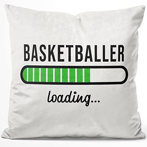 JUNIWORDS Kissen, Basketballer Loading, 40 x 40 cm, Flauschig Samtweich Weich (1004398) von JUNIWORDS