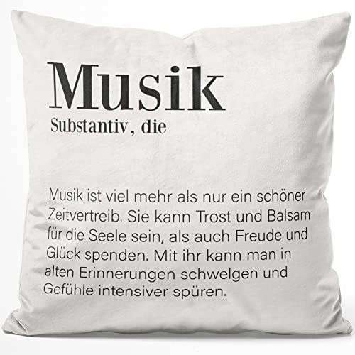 JUNIWORDS Kissen, Definition: Musik, 40 x 40 cm, Flauschig Samtweich Weich (1004033) von JUNIWORDS