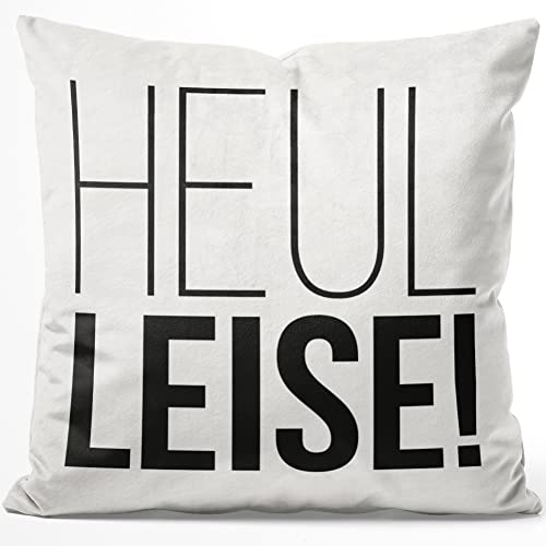 JUNIWORDS Kissen, Heul leise, 40 x 40 cm, Flauschig Samtweich Weich (1003526) von JUNIWORDS