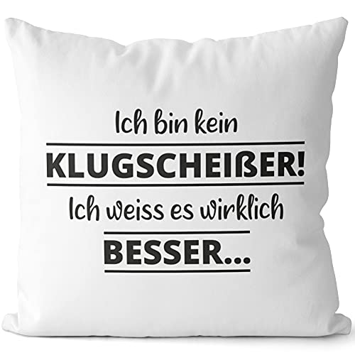 JUNIWORDS Kissen, Ich Bin kein Klugscheisser, ich weiß es wirklich Besser, 40 x 40 cm, 2-farbig, Weiß-Dunkelrot JUNIWORDS Kissen, Ich Bin kein Klugscheisser, ich weiß es wirklich Besser, 40 x 40 cm, 2-farbig, Weiß-Dunkelrot von JUNIWORDS
