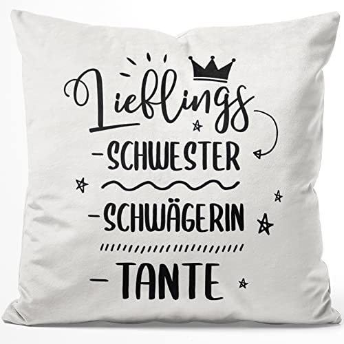 JUNIWORDS Kissen, Lieblings -Schwester - schwägerin -Tante, 40 x 40 cm, Flauschig Samtweich Weich (1010032) von JUNIWORDS