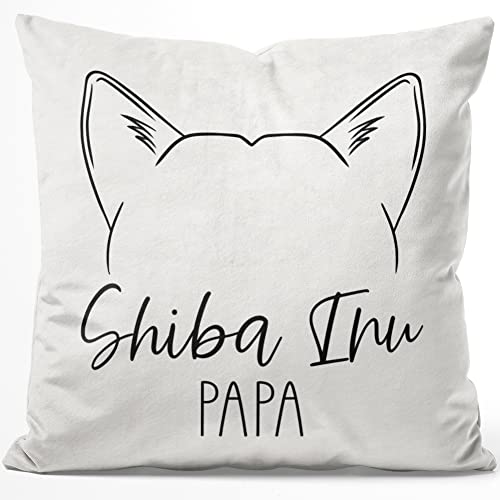 JUNIWORDS Kissen, Shiba Inu Papa, 40 x 40 cm, Flauschig Samtweich Weich (1008960) von JUNIWORDS