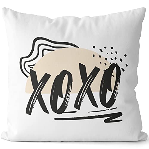 JUNIWORDS Kissen, XOXO, 40 x 40 cm, 2-farbig, Weiß-Rosa von JUNIWORDS