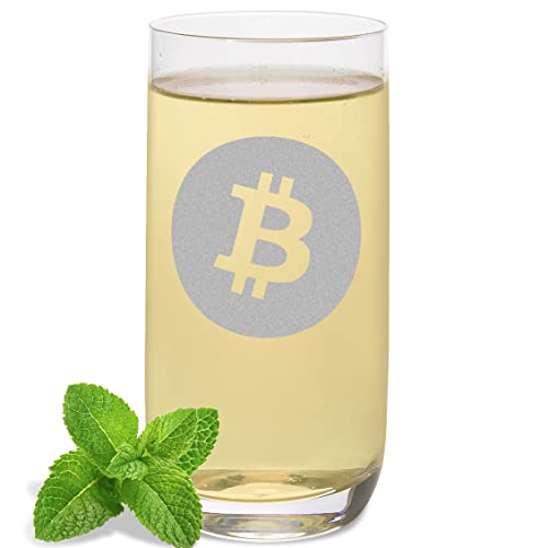 JUNIWORDS Longdrinkglas mit Gravur, Bitcoin Logo Symbol, Longdrinkglas (1000272) von JUNIWORDS