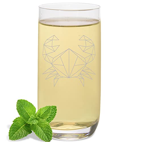 JUNIWORDS Longdrinkglas mit Gravur, Origami Sternzeichen Krebs, Longdrinkglas (1003468) von JUNIWORDS