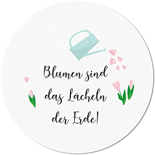 JUNIWORDS Mauspad Mousepad, Rund, Blumen sind das Lächeln der Erde (1007465) von JUNIWORDS