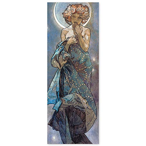 JUNIWORDS Poster, Alfons Maria Mucha, Sterne, Der Mond, 30 x 82 cm von JUNIWORDS