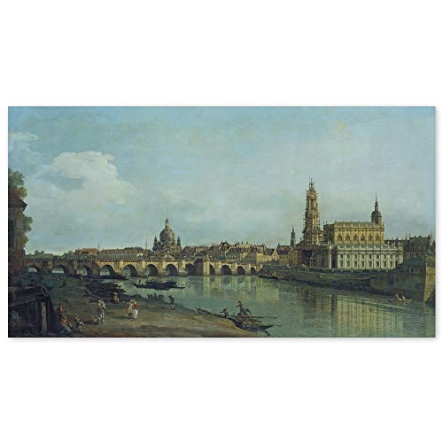 JUNIWORDS Poster, Bernardo Bellotto Canaletto, Dresden vom rechten Elbufer unterhalb der Augustusbrücke, 37 x 20 cm von JUNIWORDS