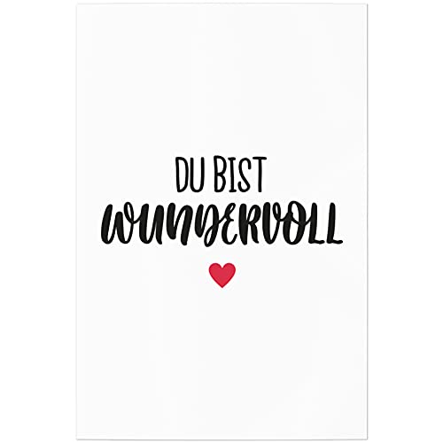 JUNIWORDS Poster, Du bist wundervoll, 30 x 45 cm von JUNIWORDS