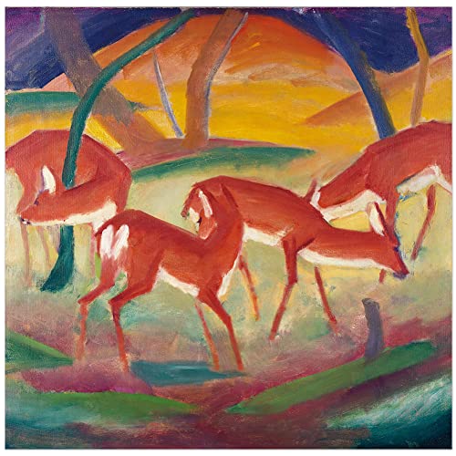 JUNIWORDS Poster, Franz Moritz Wilhelm Marc, Rote Rehe I., 89 x 90 cm (3001062) von JUNIWORDS