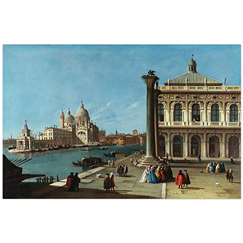 JUNIWORDS Poster, Giovanni (Canaletto) Antonio Canal, Die Einfahrt zum Canal Grande, Venedig mit der Piazzeta und der Kirche Santa Maria Della Salute, 38 x 60 cm (3001070) von JUNIWORDS