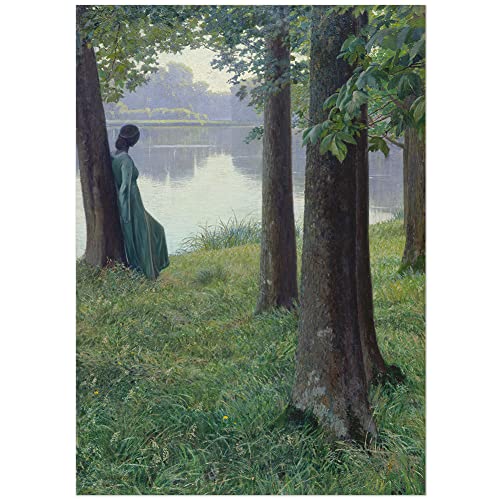 JUNIWORDS Poster, Hugo Duphorn, Morgen am Teich in Rastede, 30 x 21 cm (3001551) von JUNIWORDS