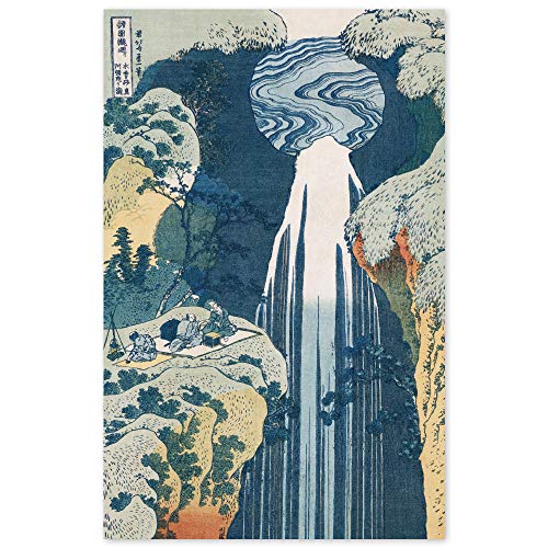 JUNIWORDS Poster, Katsushika Hokusai, Der Wasserfall von Amida hinter der Kiso Straße, 30 x 46 cm von JUNIWORDS