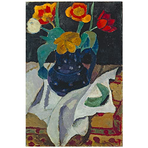 JUNIWORDS Poster, Paula Modersohn-Becker, Stillleben mit Tulpen in blauem Topf, 30 x 19 cm (3001503) von JUNIWORDS