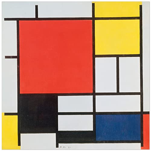 JUNIWORDS Poster, Piet Mondrian, Komposition mit Rot, Gelb, Blau und Schwarz, 60 x 59 cm (3000595) von JUNIWORDS