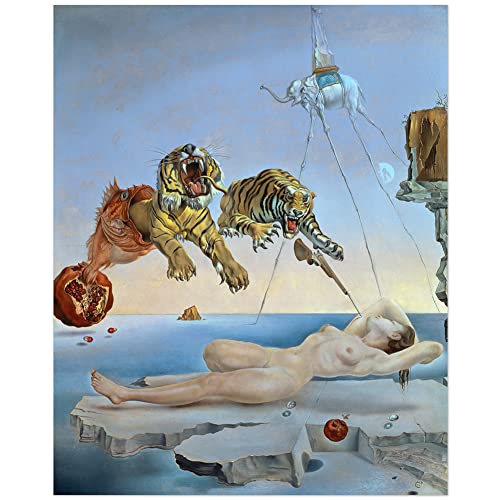 JUNIWORDS Poster, Salvador Dali, Traum, verursacht durch den Flug Einer Biene um einen Granatapfel, eine Sekunde vor dem Aufwachen, 90 x 72 cm (3000368) von JUNIWORDS